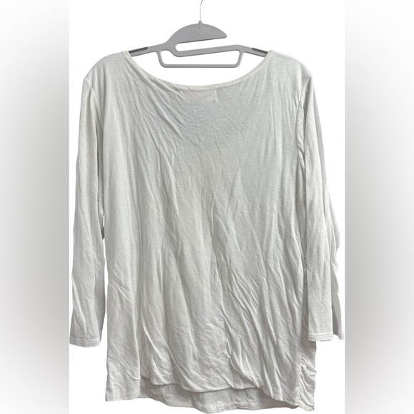 Peck & Peck Off White Ruched 3/4 Sleeve Top - Picture 3 of 4